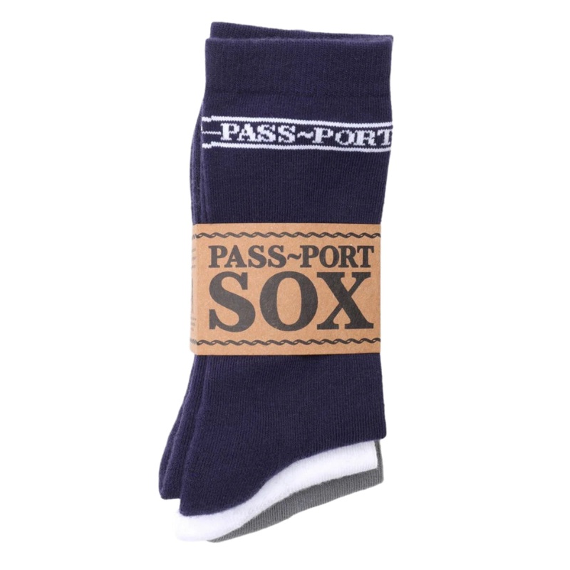 Passport Sox Nvy/Wht/Gry 3 Pack Socks