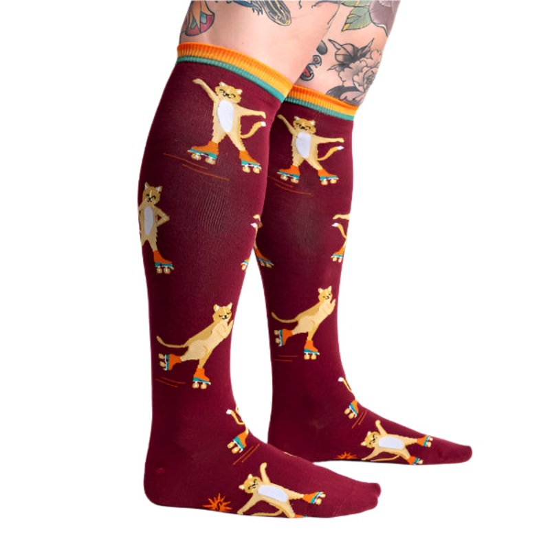 Sock It To Me Roller Cats Adult Knee Socks