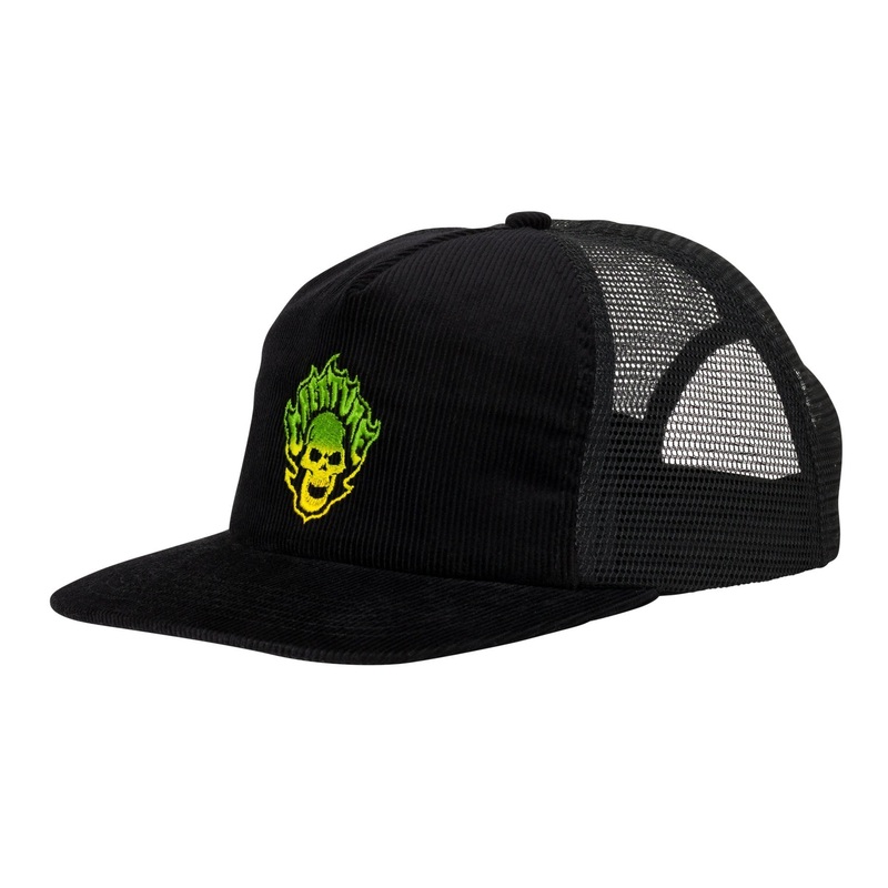 Creature Bonehead Flame Cord Black Trucker Cap