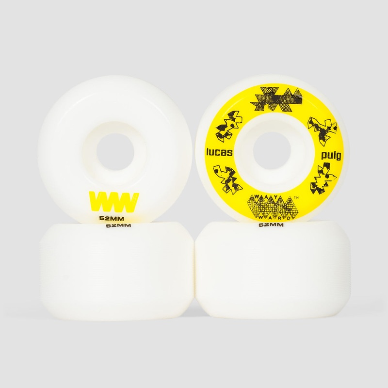 Wayward Lucas Puig Funnel Cut Skateboard Wheels White/Yellow 52mm