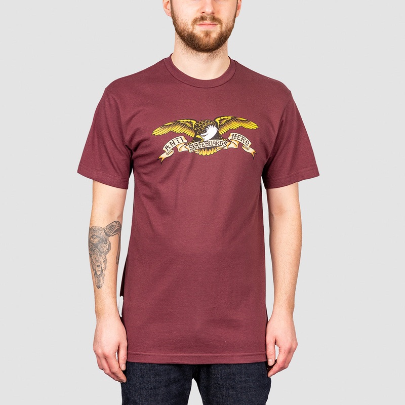 Antihero Eagle T-Shirt Sport Dark Maroon/Multi
