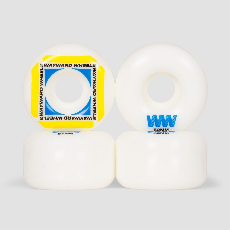 Wayward Waypoint Skateboard Wheels White/Yellow/Blue 52mm