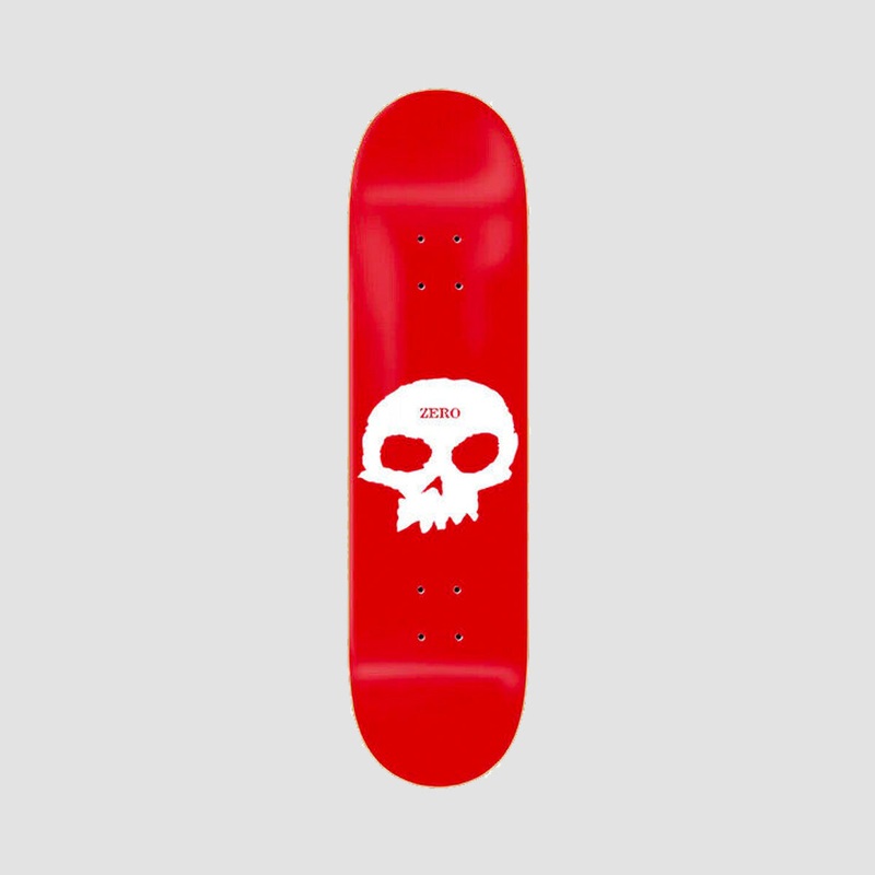 Zero Single Skull Skateboard Deck Red/White - 8.25"