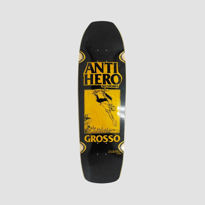 Antihero SSD25 Grosso Hand Plant WW Skateboard Deck Black/Assorted Stains - 9.25"