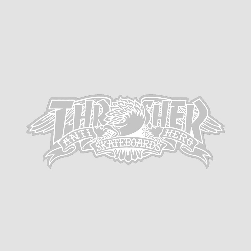 Thrasher X Antihero Mag Banner Sticker White 200x75mm