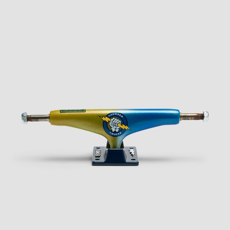 Thunder 149 Lights Death Grip Skateboard Trucks 1 Pair Lemon Sunshine/Titan Blue - 8.5"