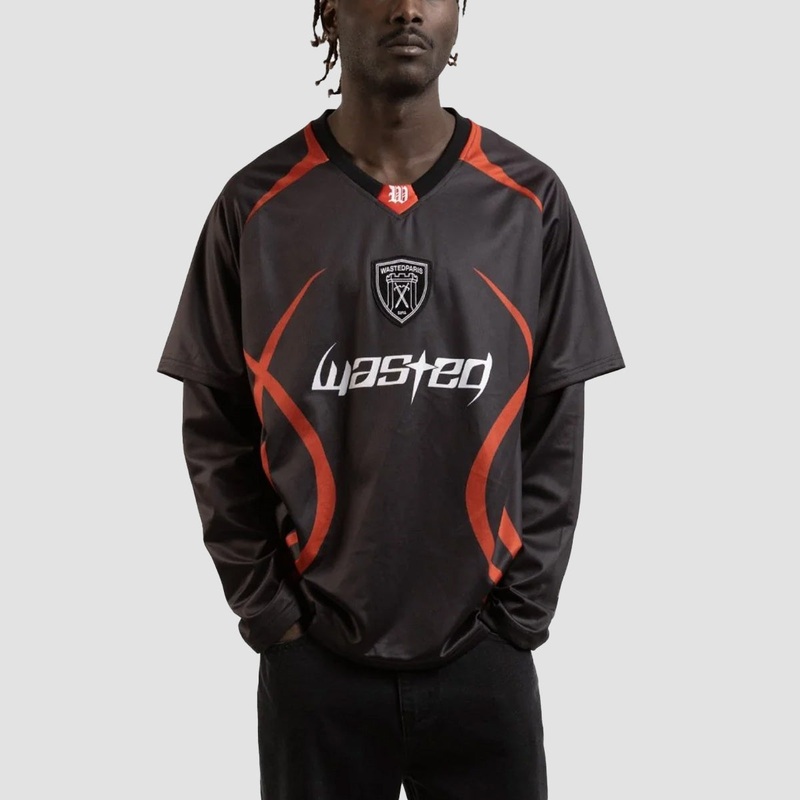 Wasted Paris Blade Football Jersey Longsleeve T-Shirt Black