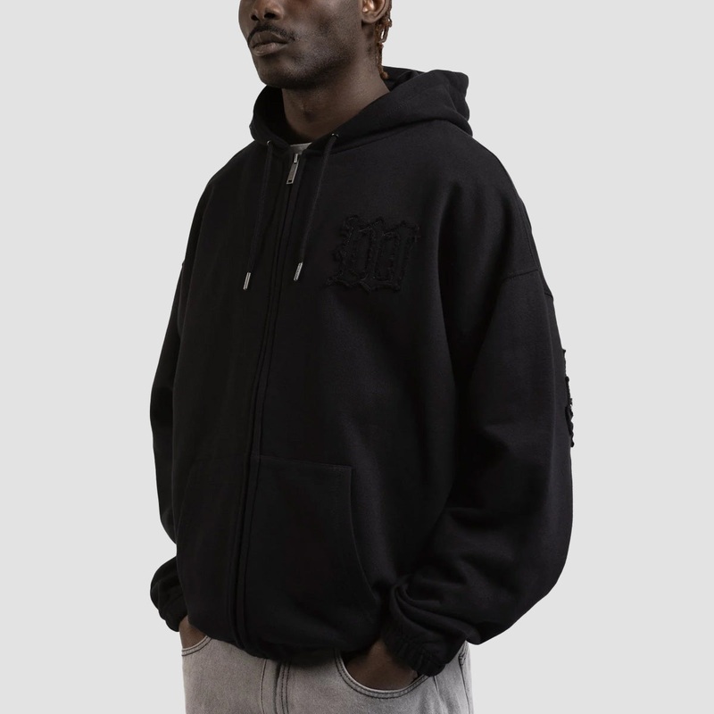 Wasted Paris Kingdom Curve Destroy Boxy Zip Hoodie Black