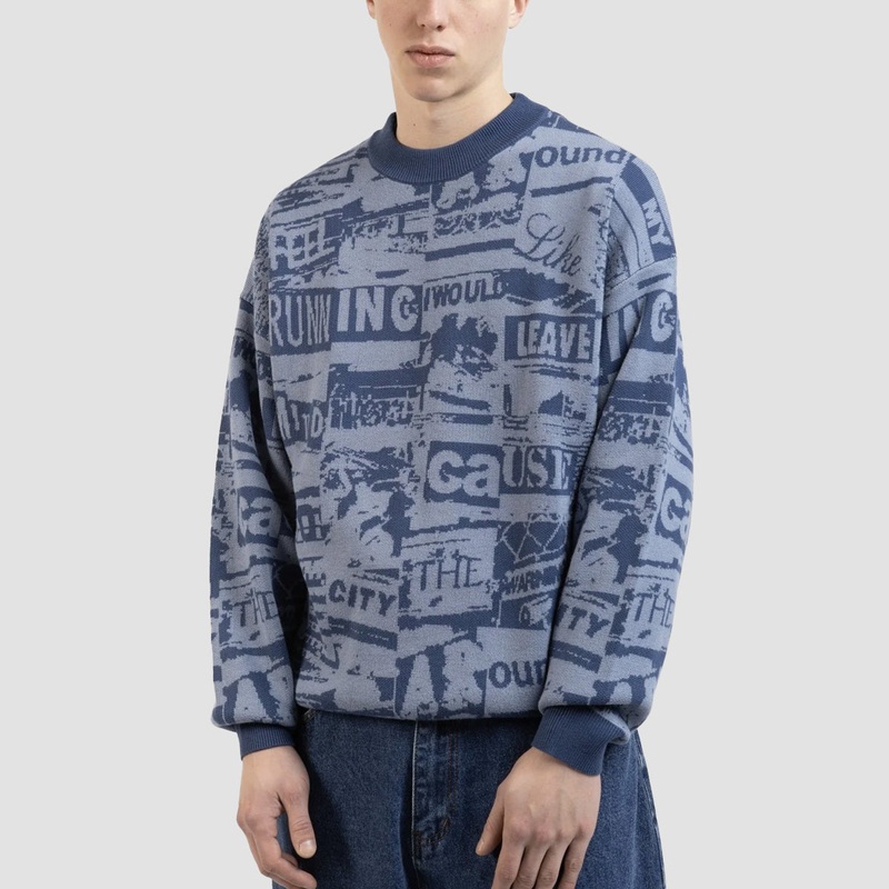 Wasted Paris Mind Knitted Sweater Blue