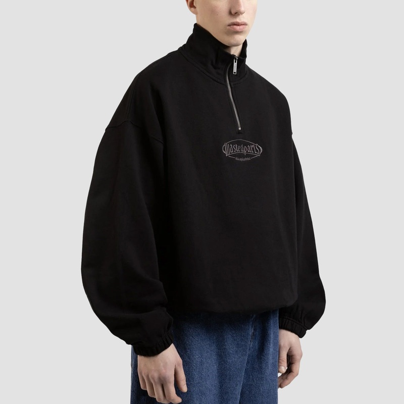 Wasted Paris Yard Boxy Funnel Neck Sweatshirt Black