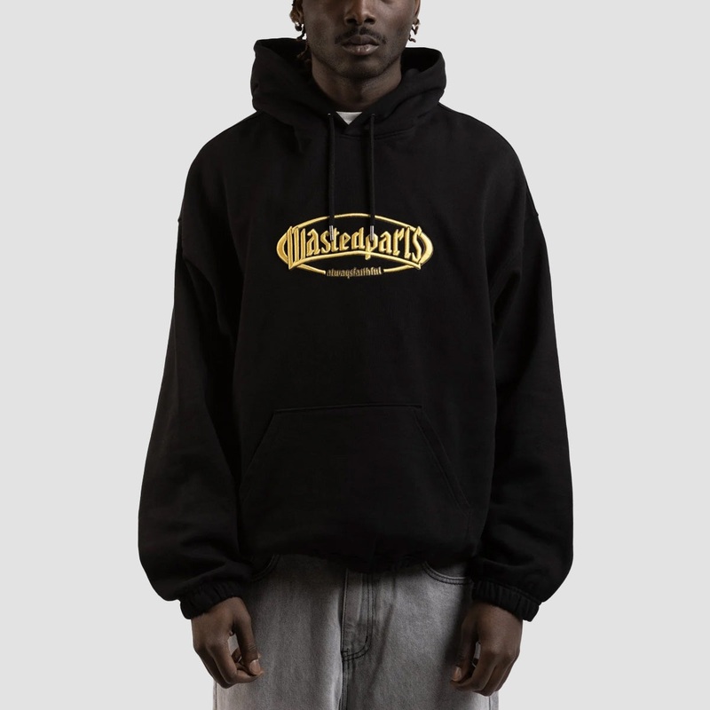 Wasted Paris Yard Boxy Pullover Hoodie Black